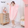 Women's Thickened Winter Hooded Bathrobe - Absorbent Coral Fleece Bath Towel with Long Sleeves and Bath Skirt