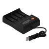 Akkuladegerät DC4.2V 4 Schacht Wiederaufladbare Bucht mit USB-Kabel Passend für 3.7V Liion