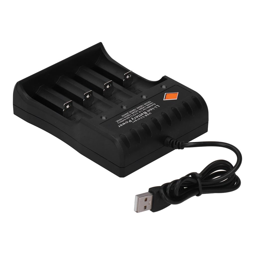 Akkuladegerät DC4.2V 4 Schacht Wiederaufladbare Bucht mit USB-Kabel Passend für 3.7V Liion