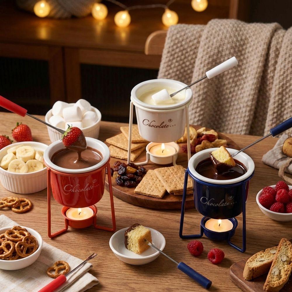 Căniță rezistentă la căldură pentru topit ciocolată cu furculiță, vas pentru lumânare, cană ceramică, topit brânză