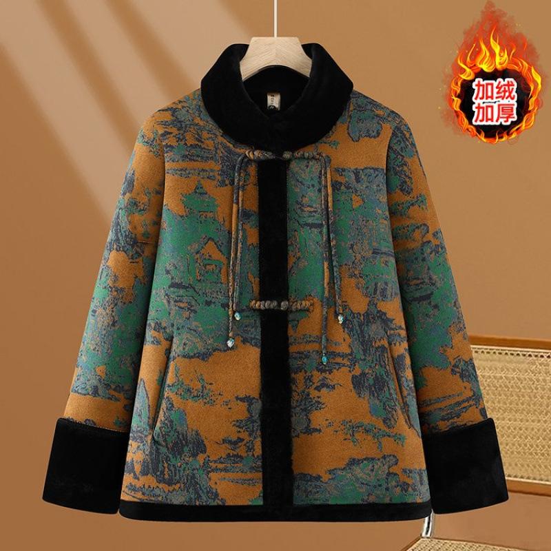 Winter woolen jacket, fleece windproof wife top, old fur integrated