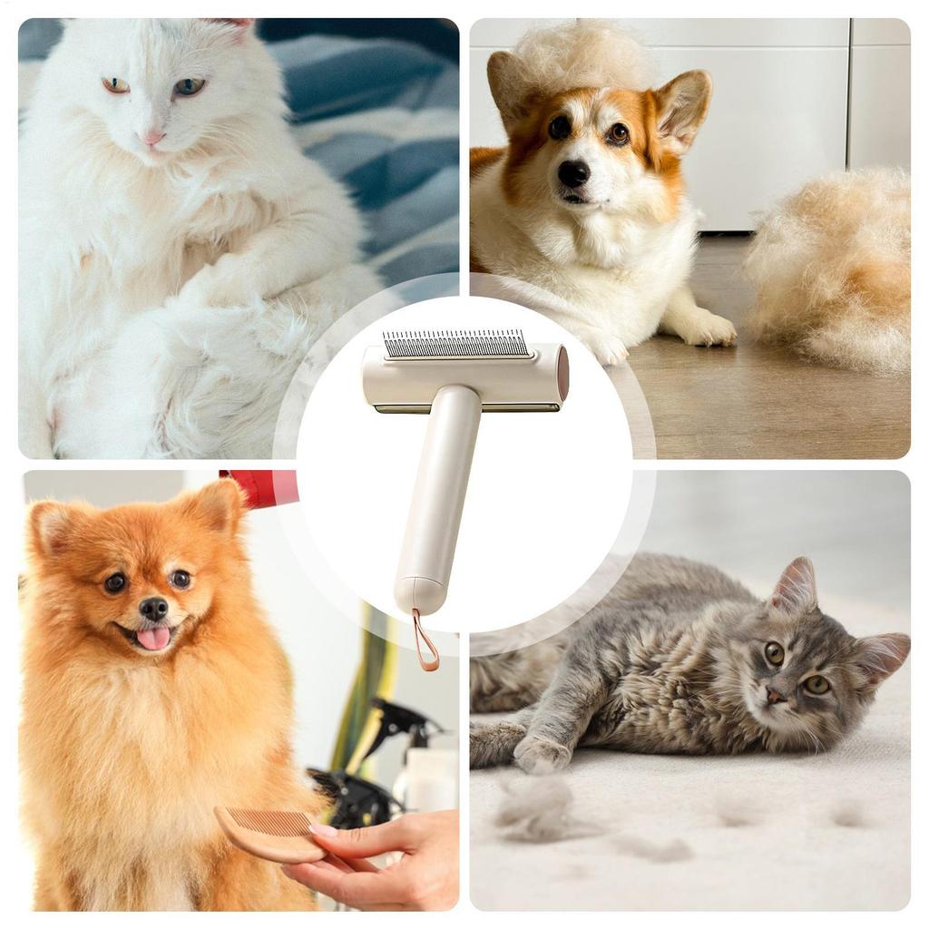 Dematting Comb For Cats Dog Hair Brush With Lint Remover Portable Cat Dematting Comb For Small Large For Kittens Puppies Animals