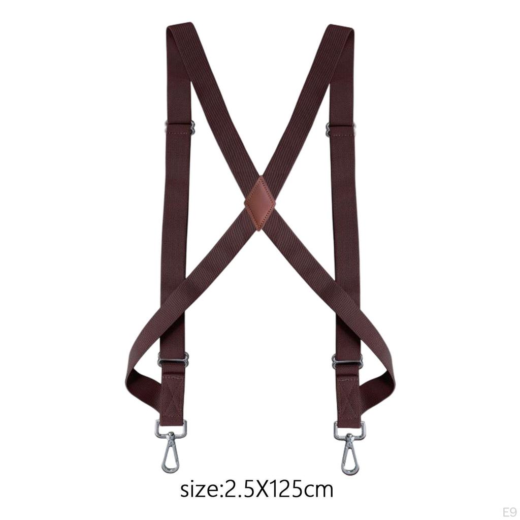 Men Women Suspender Heavy Duty Swivel Hooks Elastic X Type Unisex for Belt Loops Side Clip
