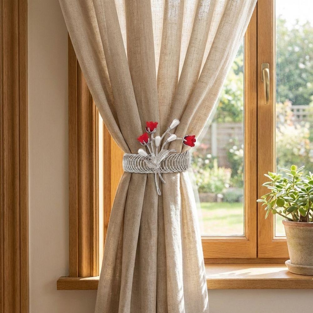 Adjustable Metal Curtain Clips Flower Shape Beautifully Automatic Tightening Clips Exquisite Curtain Tiebacks Living Room