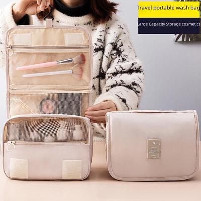 Men's Large Capacity Travel Toiletry Bag with Hook, Portable, Wet/Dry Separation