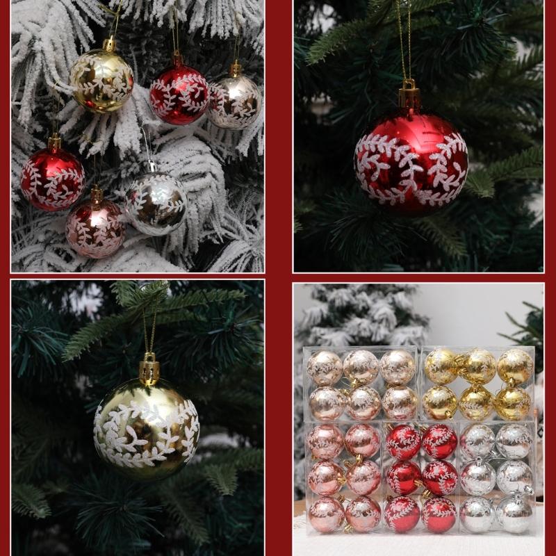 10 Box Christmas Tree Hanging Decoration Colorful Decorative Baubles Stylish Window and Door Ornament Party Supplies