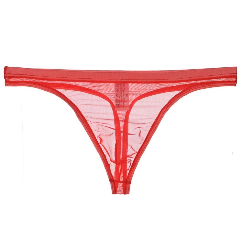 U Convex Men's Thong Intimate Wear Mesh Briefs Fashion Transparent Underpants Male