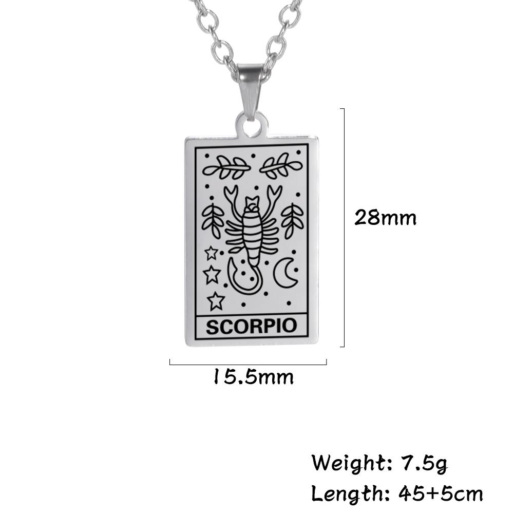 LIKGREAT 12 Constellation Necklace for Women Men Zodiac Sign Neckchain Vintage Stainless Steel Jewelry Amulet Gifts