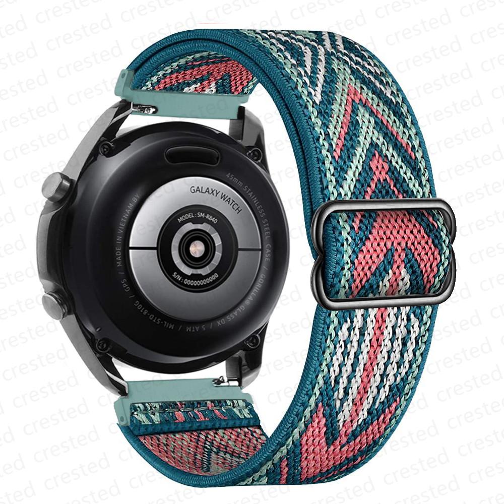 20mm/22mm Armband für Samsung Galaxy Watch 7/FE/6/5/pro/4 44mm 40mm/classic 3/Active 2/46mm Verstellbares Elastisches Nylon Armband