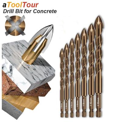 Bohrer für Mauerwerk und Beton, für Glas, Keramik, Fliesen, Ziegel, Kunststoff, Holz, Maurer, Hartmetall, Wandlochöffner, Sechskantschaft, 3 mm bis 12 mm