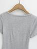 Summer 2025 European & American Style Ribbed Slim Fit U-Neck Short Sleeve Top