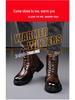 Men's Trendy Wool-Lined Cowhide High-Top Martin Boots with Side Zipper - Casual and Warm.