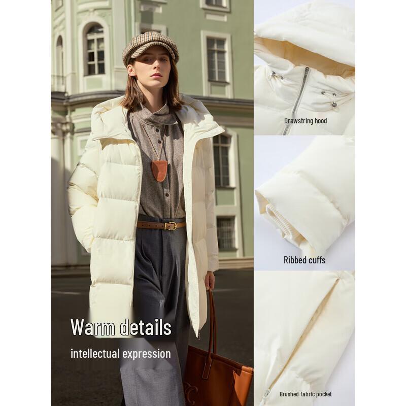 Bingjie Women's Hooded Mid-Length Down Jacket J5400DI70