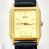 [Good Condition/New Battery] SEIKO Seiko Ladies Watch Gold Rectangular 7321-6280 8N3681 New Belt Engraved
