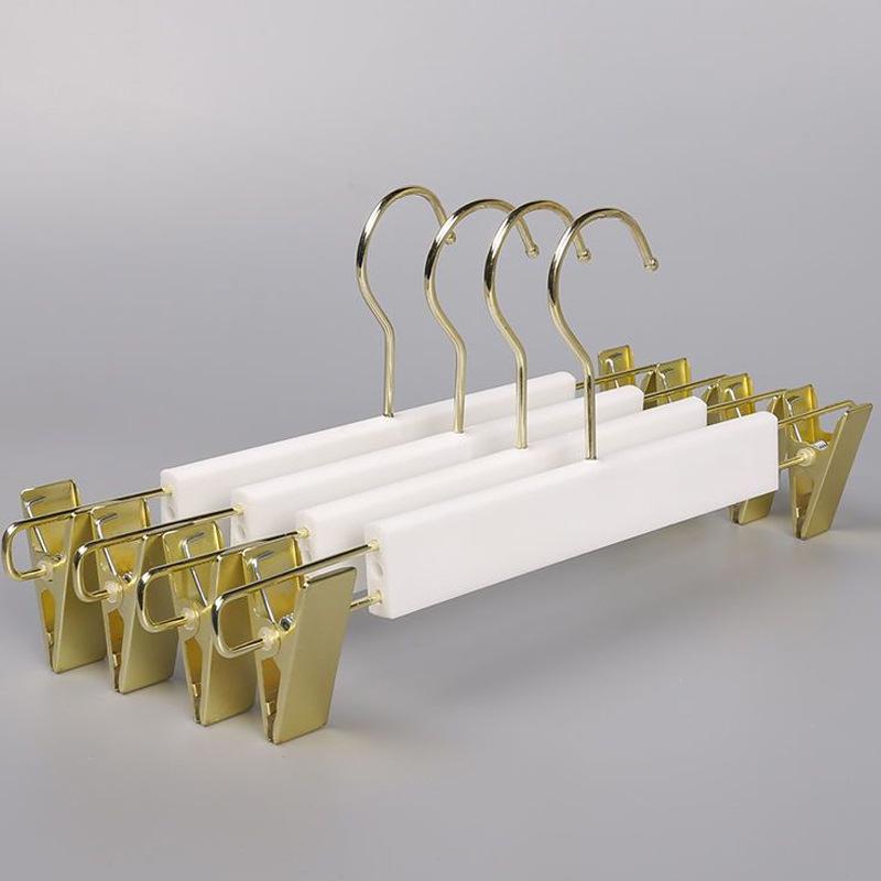 Pure White Plastic Hangers & Imitation Wood Grain Hangers with Pants Clips for Children's and Women's Clothing