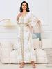 Women's Dubai Evening Long Dress with Hot Stamping - European & American Fashion Muslim Travel Wear