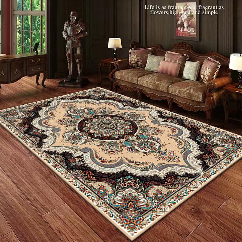 Vintage Large Area Rug Bohemian Style Print Non-Slip Wear-resistant Carpet for Living Room Bedroom Soft Floor Mat Home Decorate