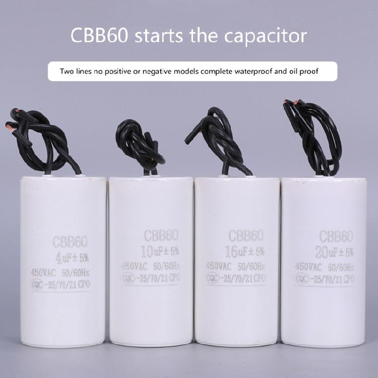 CBB60 Motor Starting Capacitors 450VAC for Unidirectional Motors In Washers and Pumps Consistent Performances
