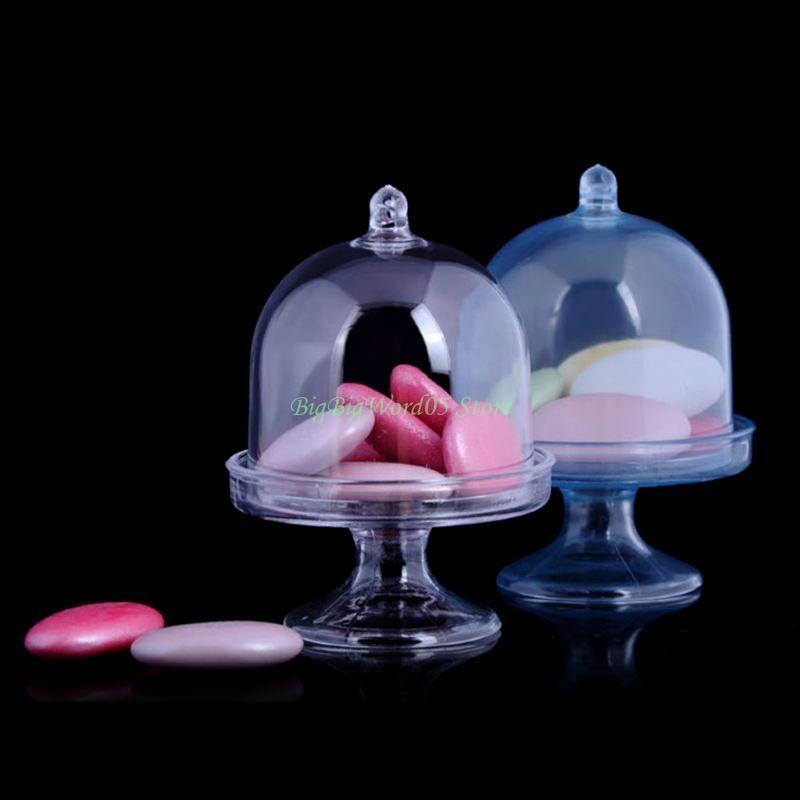 24TE Mini Cake Stand Cupcake Box Wedding Favor Party Plastic Candy Box Transparent