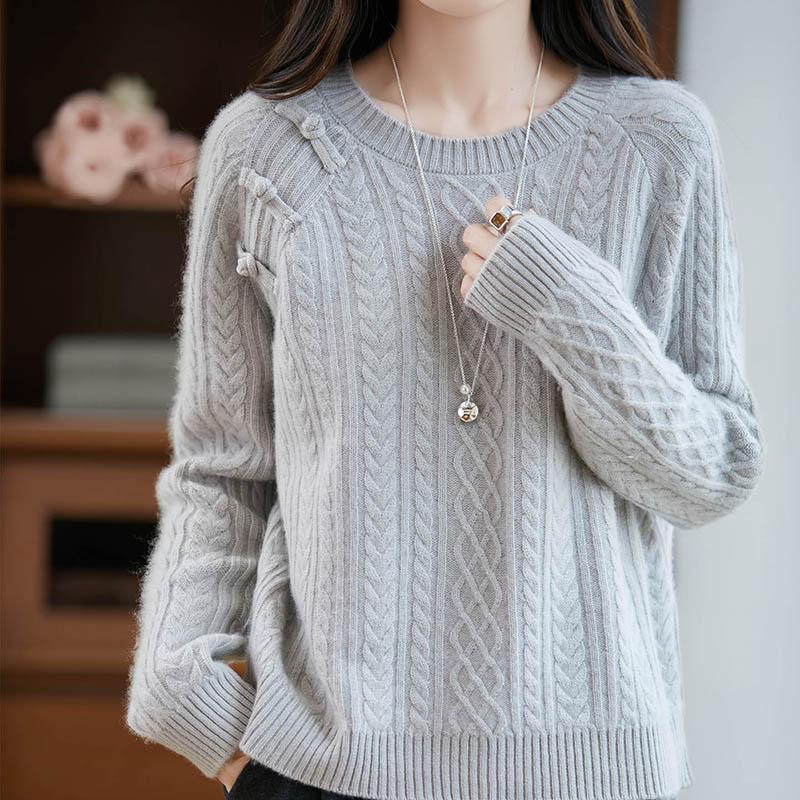 Women Sweater 100% Wool MODERN NEW SAGA O-neck Knit Pullover Thick Winter Jumpers Female Knit Tops