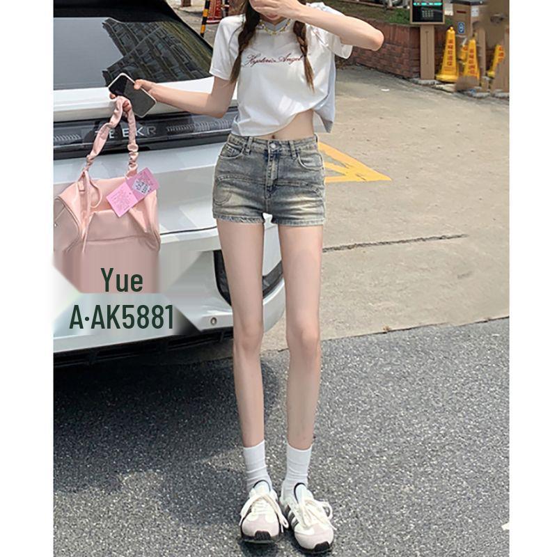 

Женские модные джинсовые шорты - Облегающие бедра, повседневные шорты прямого кроя для весны и лета. M