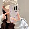 Funda de Teléfono Transparente Rosa de TPU con Mariposa y Flor Morada Para iPhone 11 12 13 14 15 16 17 Pro Max Plus Cubierta de Silicona a Prueba de Golpes