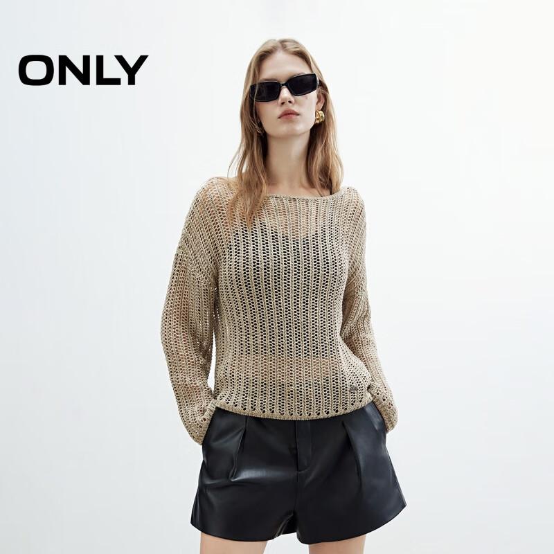 ONLY Women's Relaxed Fit Hollow-Out Knit Top