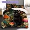 Bombay Cat and Plants Pattern Bedding Home Decoration Birthday Gift (1 * Duvet Cover + 2 * Pillowcase, Without Core)