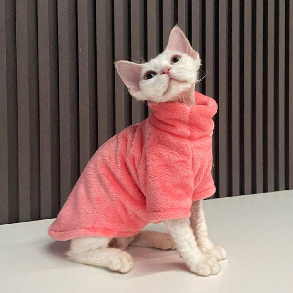 

Теплый свитер с лысым котом, водолазка, зимняя одежда для собак, теплые кофты с котом для осени и зимы XS синий