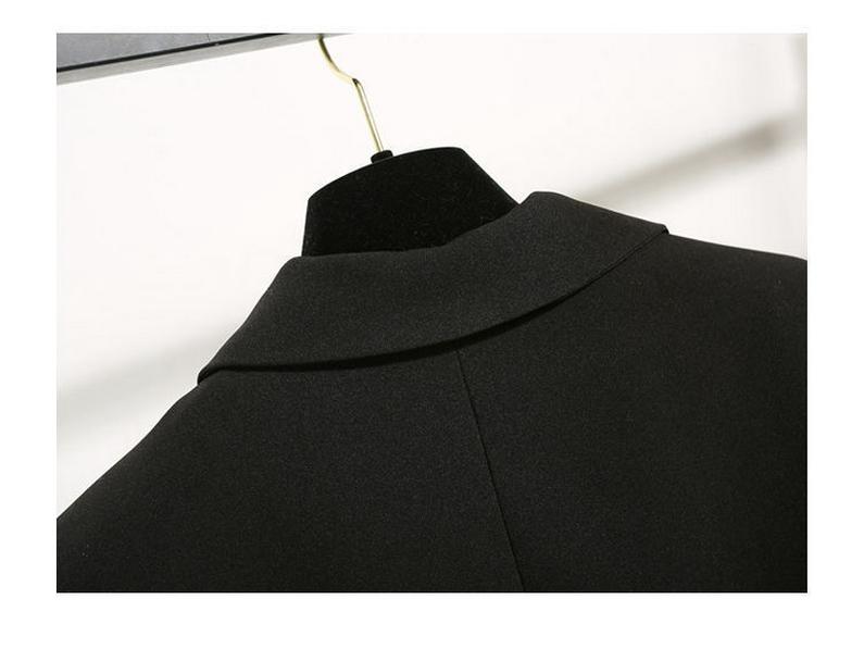 Chic 2025 Women's Loose Black Suit Coat - British Style, Korean-Inspired, Casual Professional Fashion