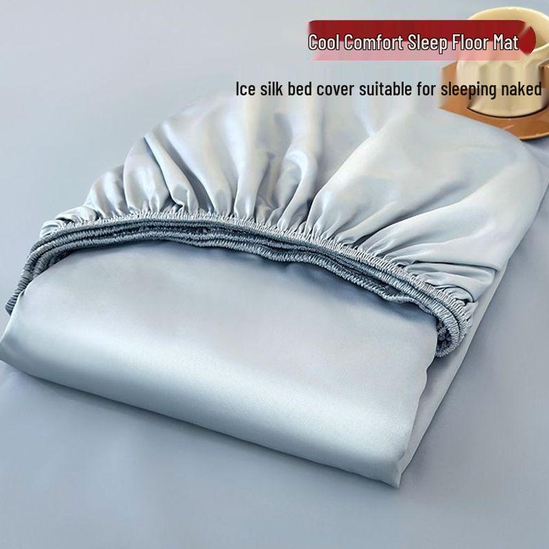 Ice Silk Summer Bed Set: Cool Mat, Mattress Cover & Anti-slip Protector