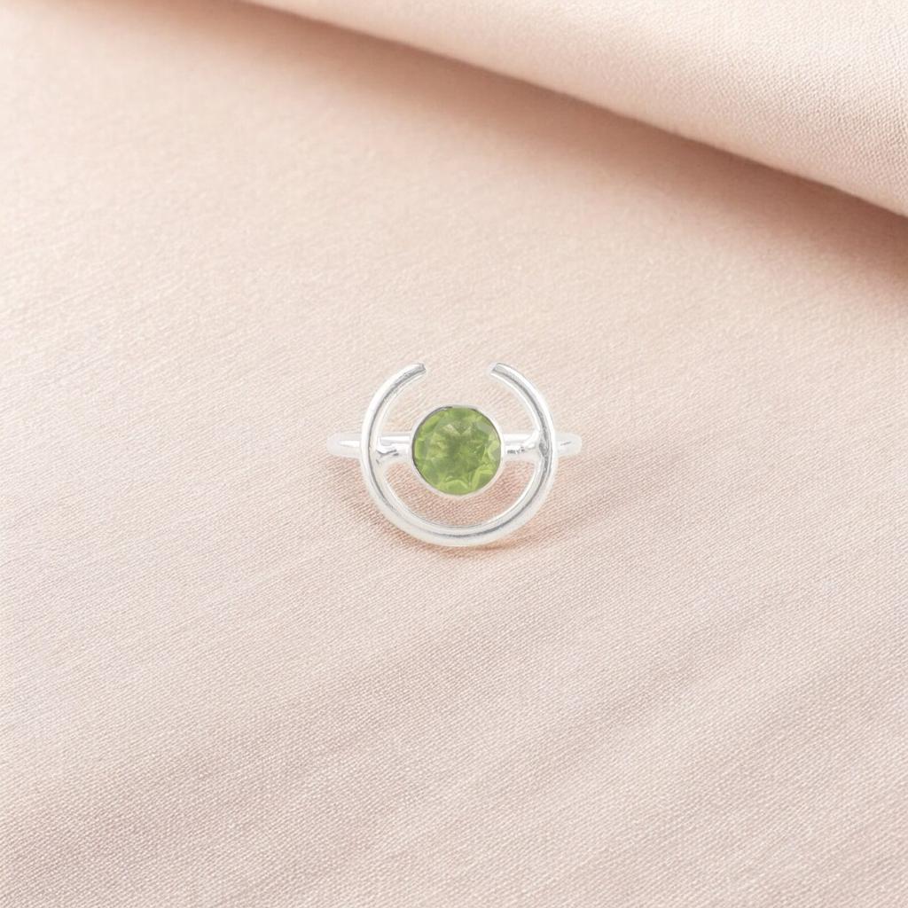 Green Peridot Gemstone 925 Stamped Silver Handmade Ring Jewelry Engagement Gift RR-54-6