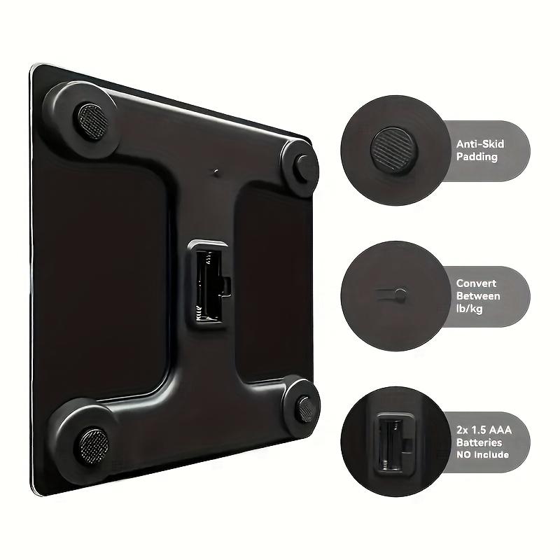 High Quality1pc Black Smart Scale, Fashionable Body Weight Scale with Digital Display, LCD Screen, High Precision, Modern Design Suitable for Home,