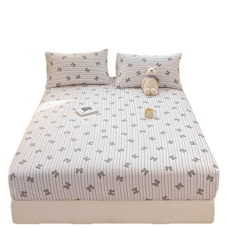 Class A Pure Cotton Mother and Baby Fitted Sheet In Fresh Style - Washed Cotton Mattress Protector Three-Piece Set