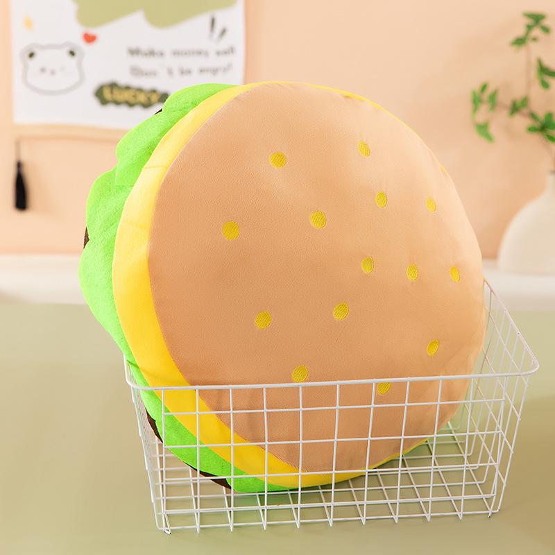 Cross-border Creative Hamburger Plush Toy Pillow for Kids – Unique Sofa Back & Seat Cushion Gift