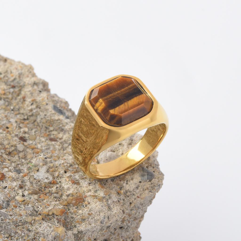 Men's/Women High Quality 316LStainless Steel Onyx Party Rings Fashion Trend Titanium Steel Ring  Jewelry