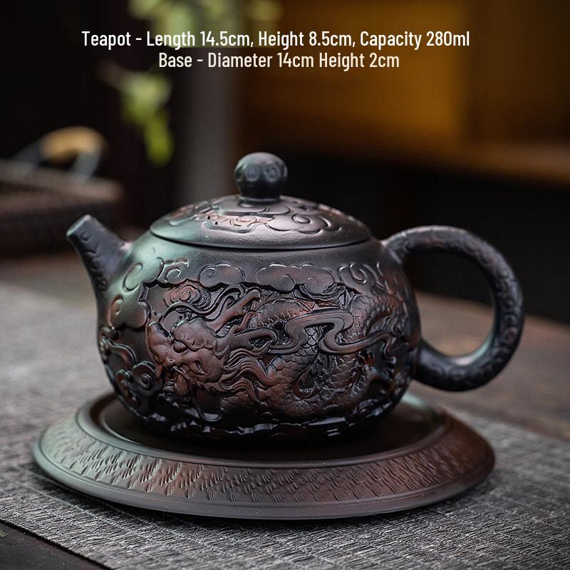 Chaxun Handmade Zitao Relief Teapot