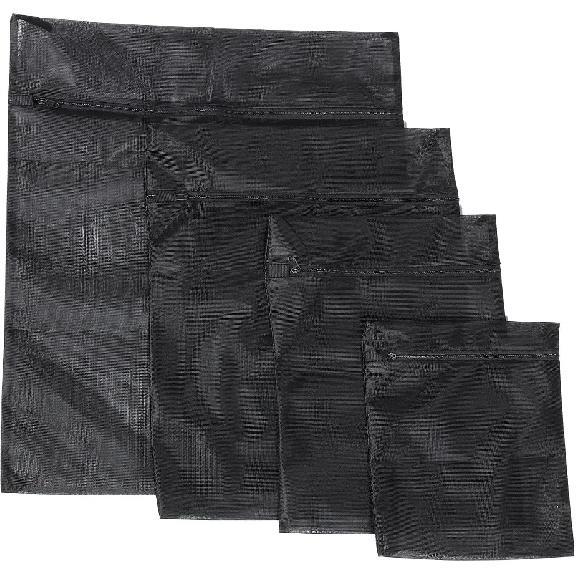 4pcs Mesh Laundry Bags Zipper Heavy Duty Washing Machine Bags Clothing Sweater Undergarment Travel Storage Organizer