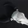 Skulptur Retro geschnitzter Tierkopf weiße Wandhalterung Ornament für Zuhause