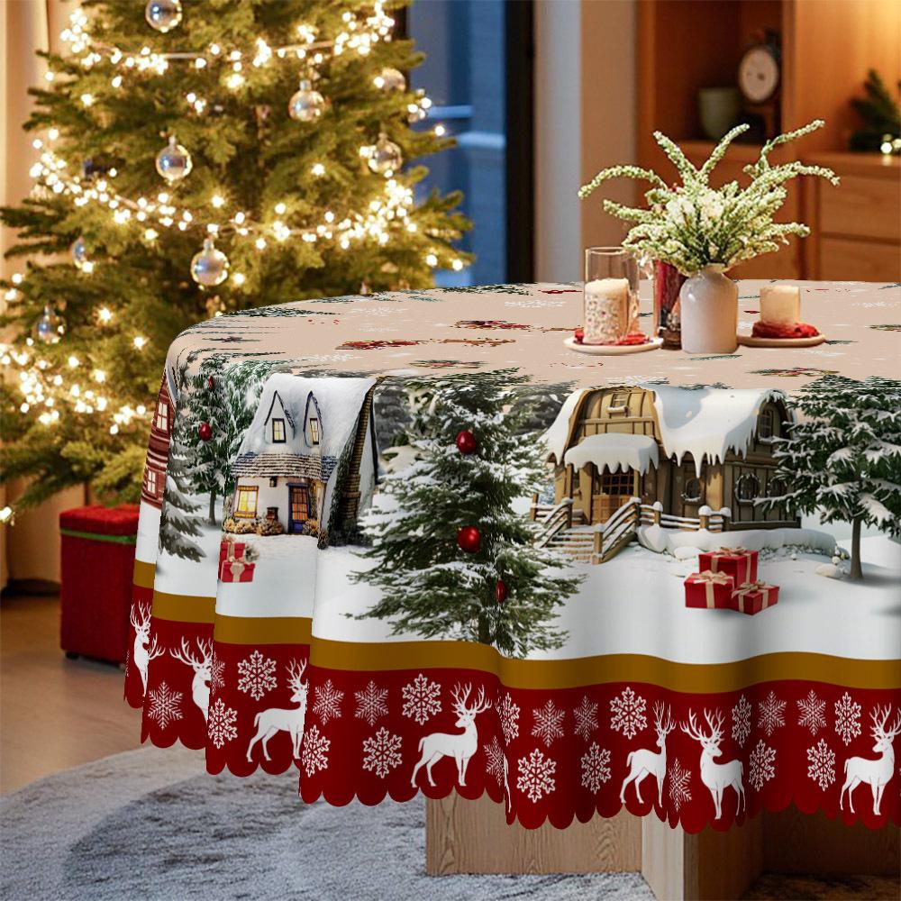 Christmas Tablecloth, Home Hotel Holiday Decoration Tablecloth, European Creative Table Cloth