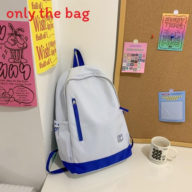 Color Simple Blocked Letter Print Student Casual Backpack For Use School