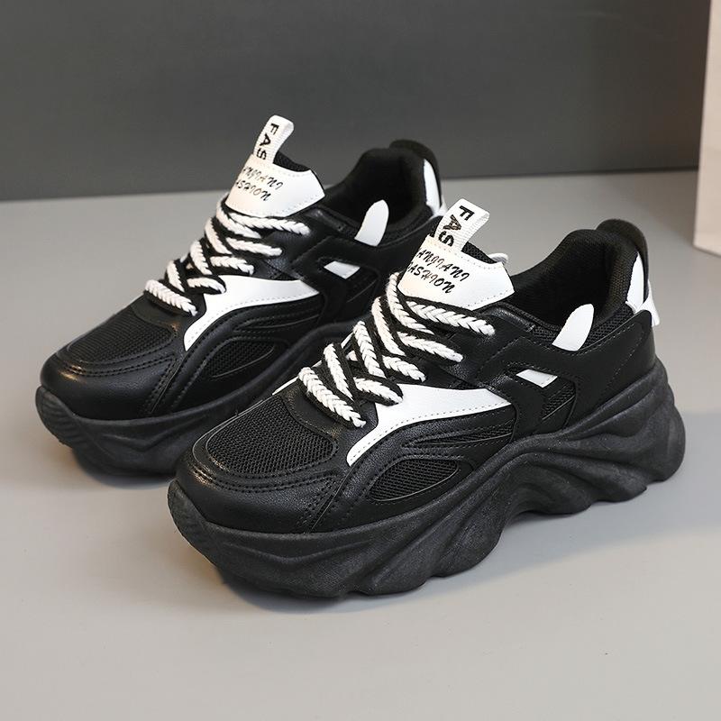 

[Customized] Y2A09 new color matching casual shoes mesh surface 2025 autumn versatile breathable dad shoes heightened sole 35