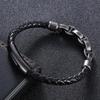 Men's Handmade Leather Bracelet with Stainless Steel Snap Button