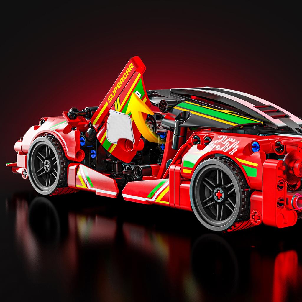 Non-Toxic 401Pcs Building Blocks Toy Sports Car Model Pull-Back Cars Assembly Brick Set Educational Toys Desktop Decoration Christmas Gift
