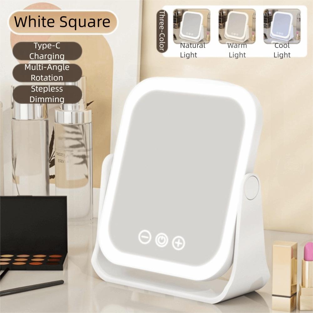 

Smart 5x Magnifying Mirror with Led Eversible Cosmetic Mirrors Travel White Square