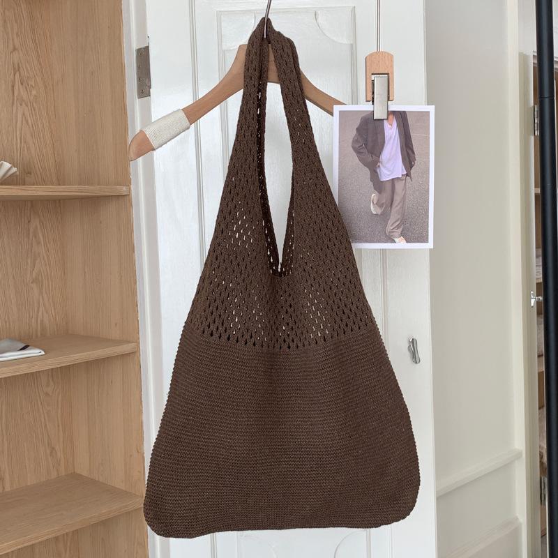 Sacs à main tricotés de créateur Totes grande capacité Femmes Pack Sac de plage d'été Grands sacs à main Sacs à bandoulière tissés creux décontractés