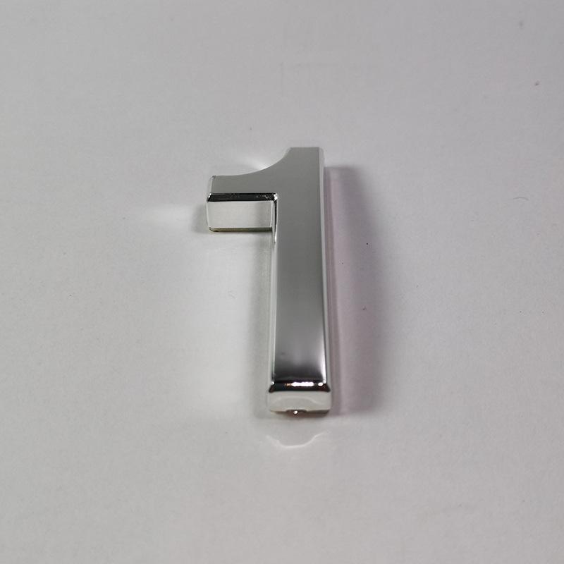 New 3D Digits 0-9 Number Silver Sticker 5cm Plate Sign Hotel Silvery Door Number Plaque Modern Plated for Home Decoration