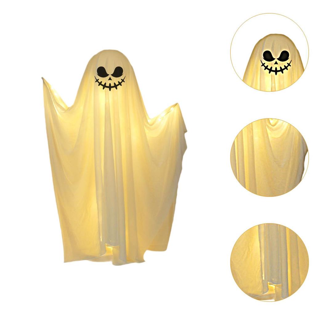 Halloween Decorations Outdoor Theme Park Layout Glowing Spooky Ghost Scary Standing Ghost Decoration for Porch Front Door