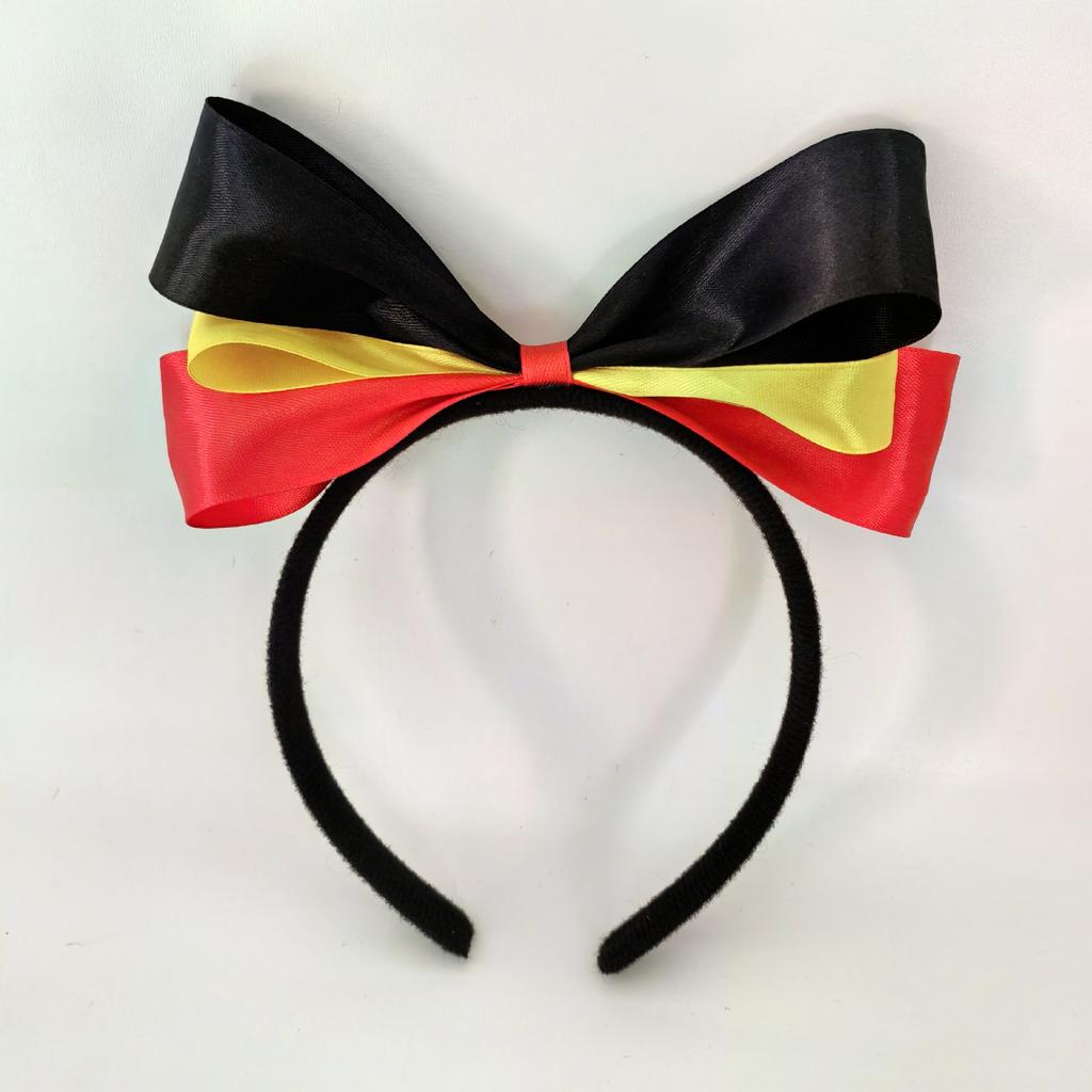 Bow Headband European Cup Fan Flag Cheering World Color Blocked Ribbon Party