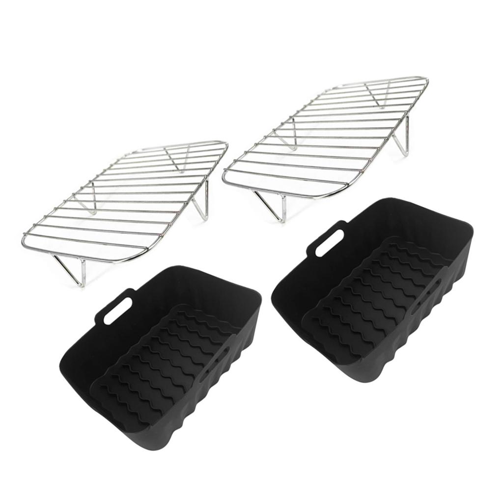 Air Fryer Baking Tray Silicone Baking Liners Silicone Air Fryer Basket Grilling Rack Air Fryer Bowls Silicone Basket